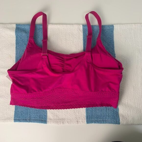 NWT Hot Pink 'So Soft' Lightly Lined Long Line Bralette - Auden - Picture 3 of 6
